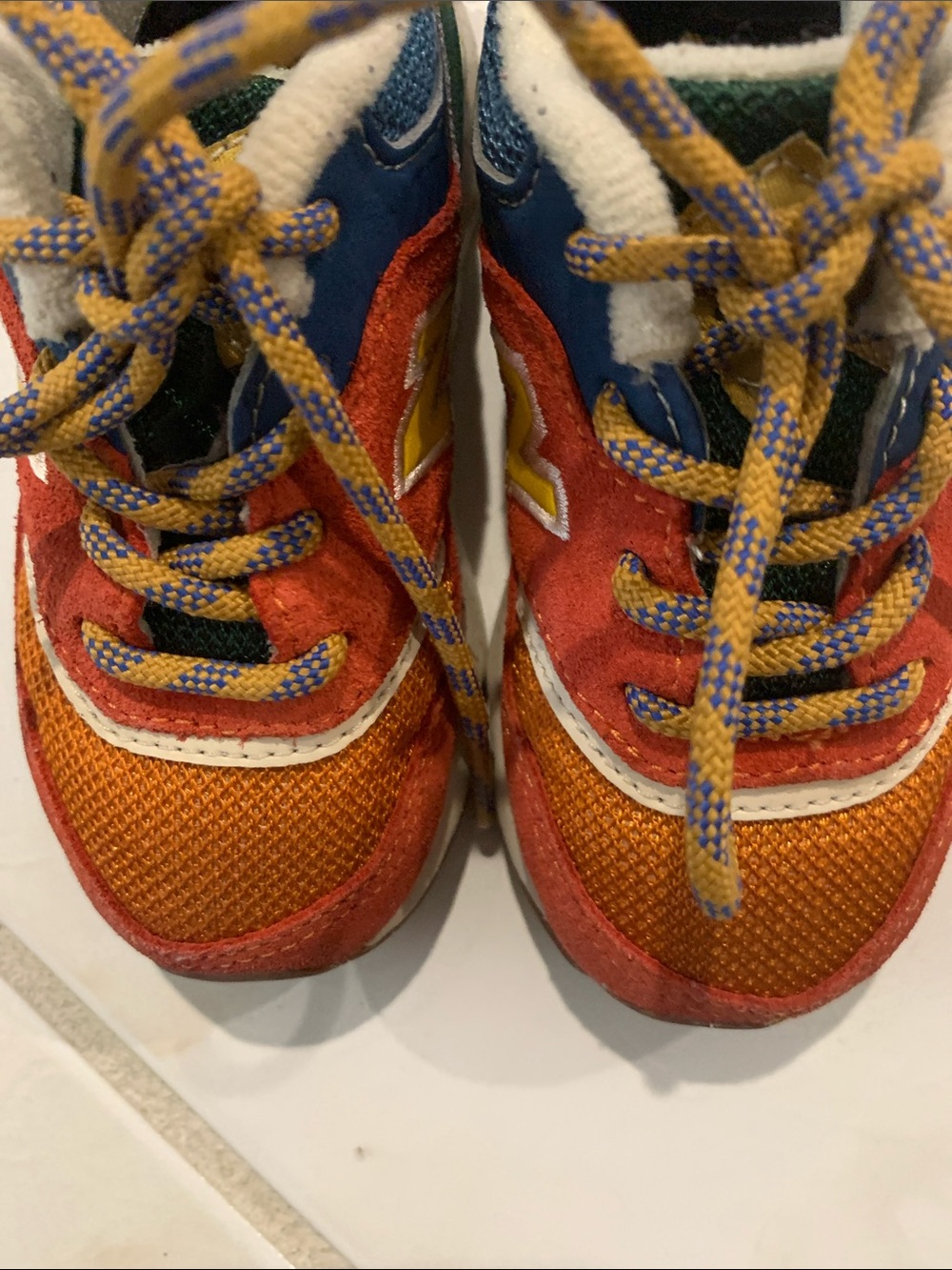 New Balance Kids Orange & Red Lace-Up Sneakers